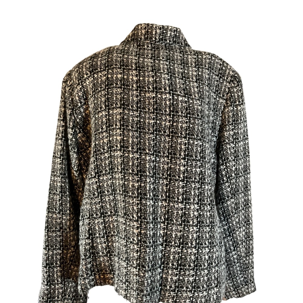 Croft & Barrow Women's XL Black White Tweed Blazer Jacket‎ - Picture 3 of 8